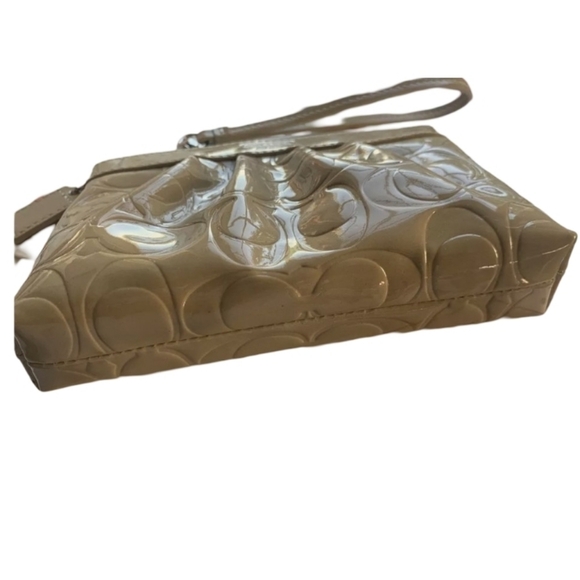 Coach Wristlet - Patent Leather/Signature C - Tan Color - Picture 7 of 10